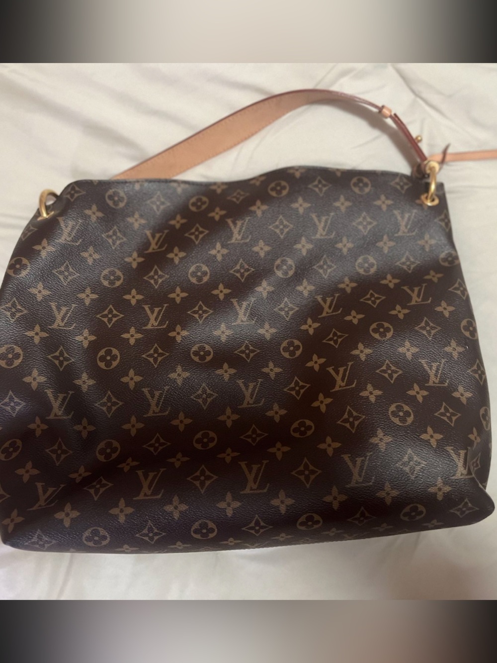 Louis Vuitton Monogram Canvas Shoulder Hobo in Brown and Vachetta